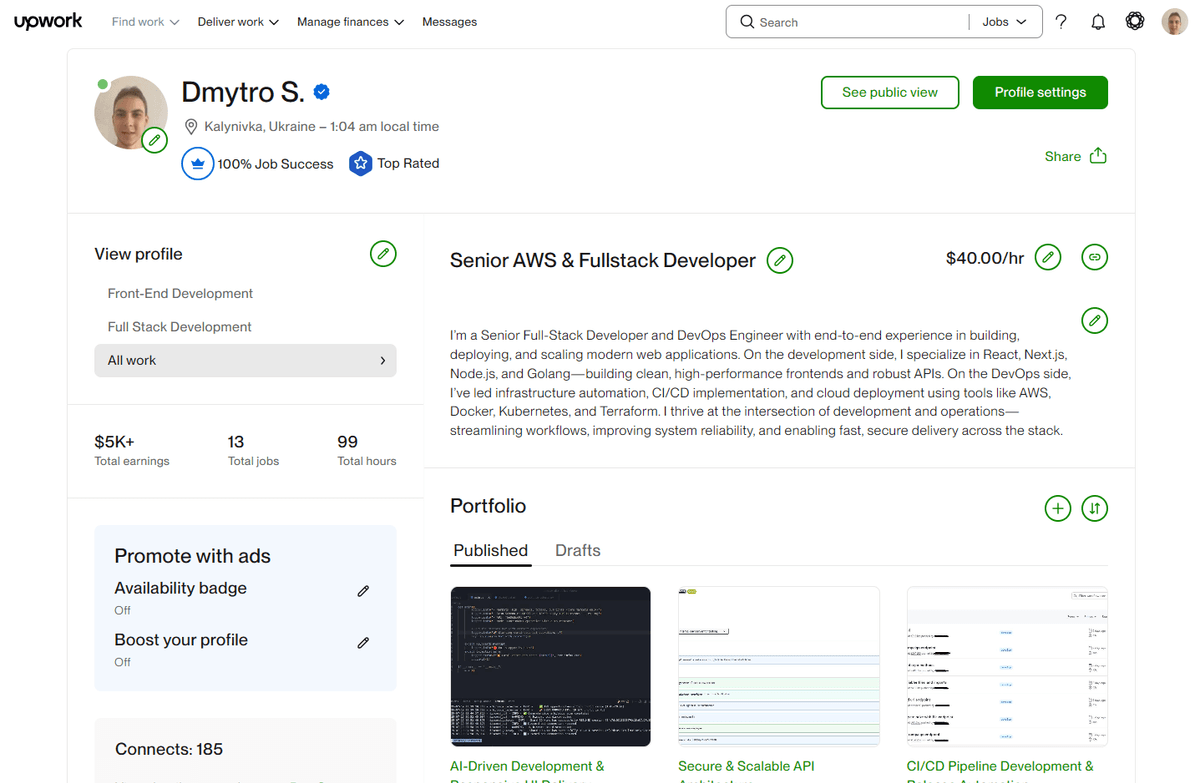 Dmytro S. profile screenshot